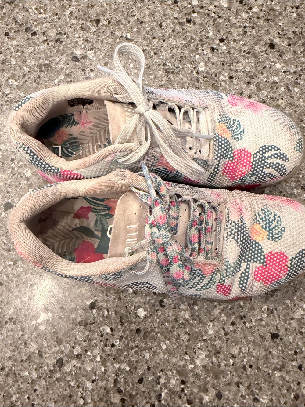 NOBULL Floral Print Cream Athletic Shoe - Picture 2 of 4